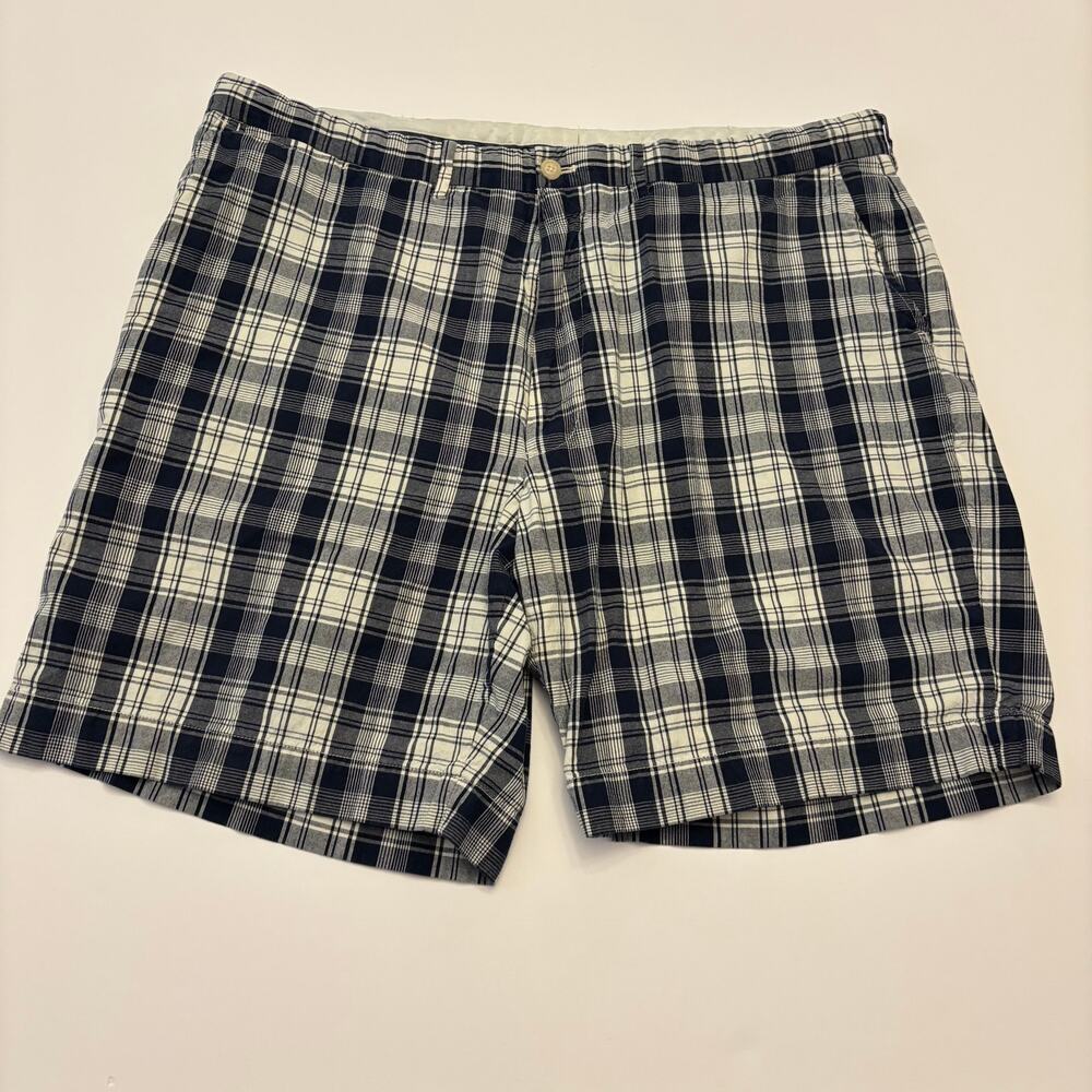 Polo Golf Ralph Lauren Mens 40 Blue White Plaid Cotton Golf Chino Shorts